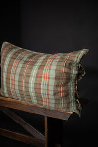 Laundered Linen Tie Pillowcase - Wilma Check