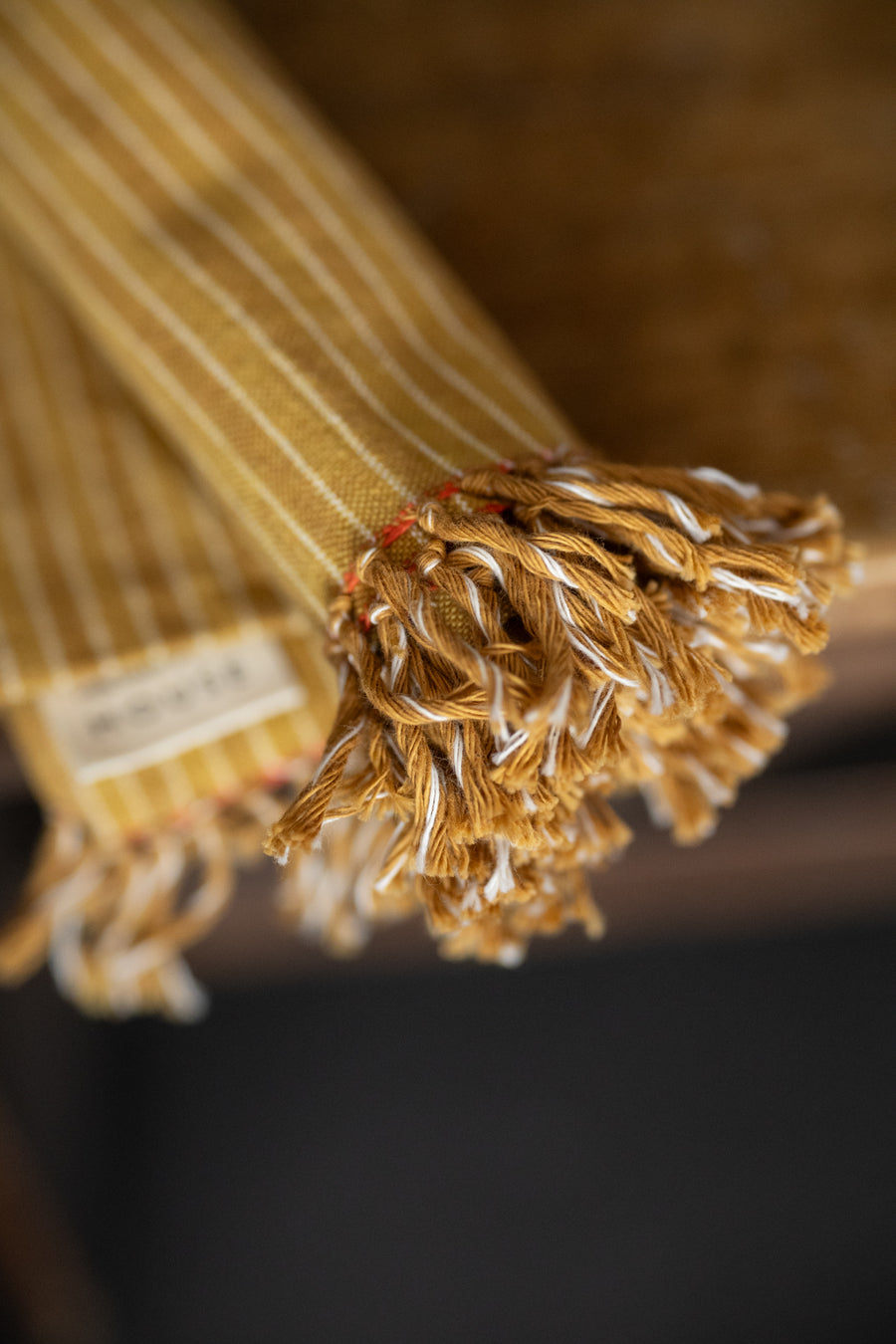 Handloom Hand Towel - Ochre Stripe