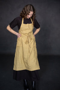 Laundered Linen Workaday Apron - Yesteryear