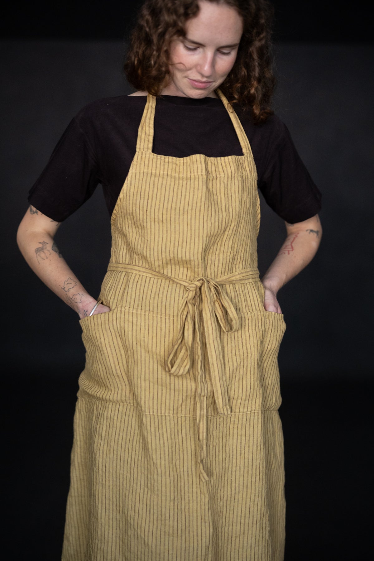 Laundered Linen Workaday Apron - Yesteryear
