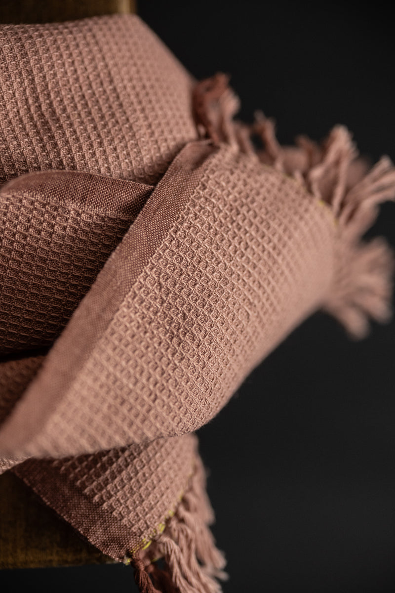 Handloom Waffle Hand Towel - Dusty Pink