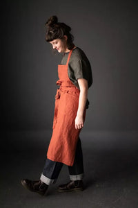 Laundered Linen Workaday Apron - Rosa Gingham