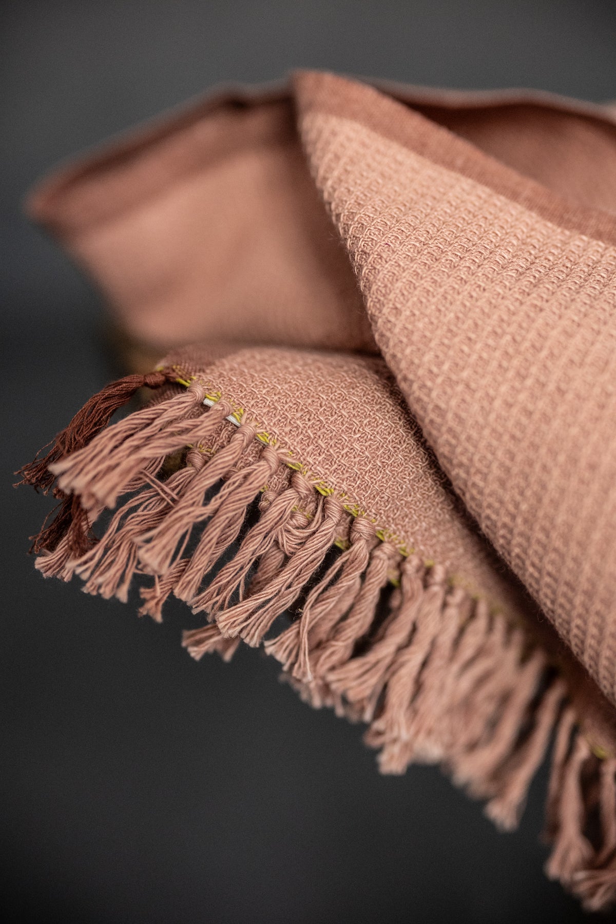 Handloom Waffle Hand Towel - Dusty Pink