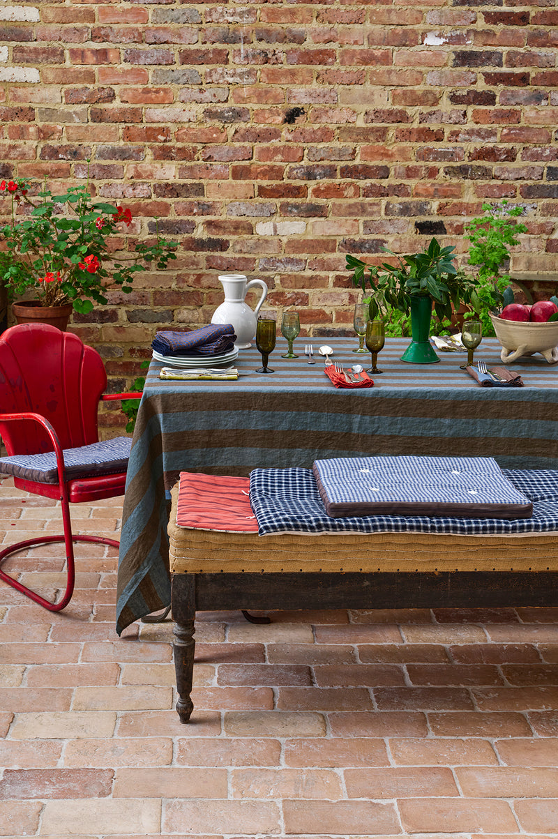 Laundered Linen Tablecloth - Gardener Stripe
