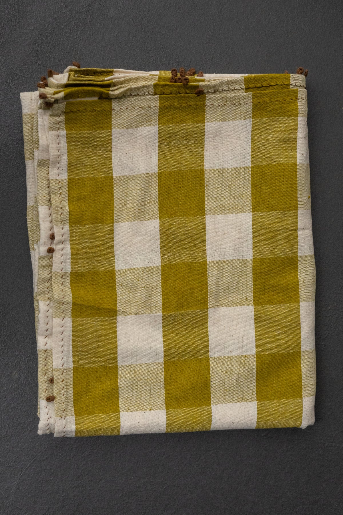 Handwoven & Handstitched Kala Cotton Tablecloth - Jumbo Limes