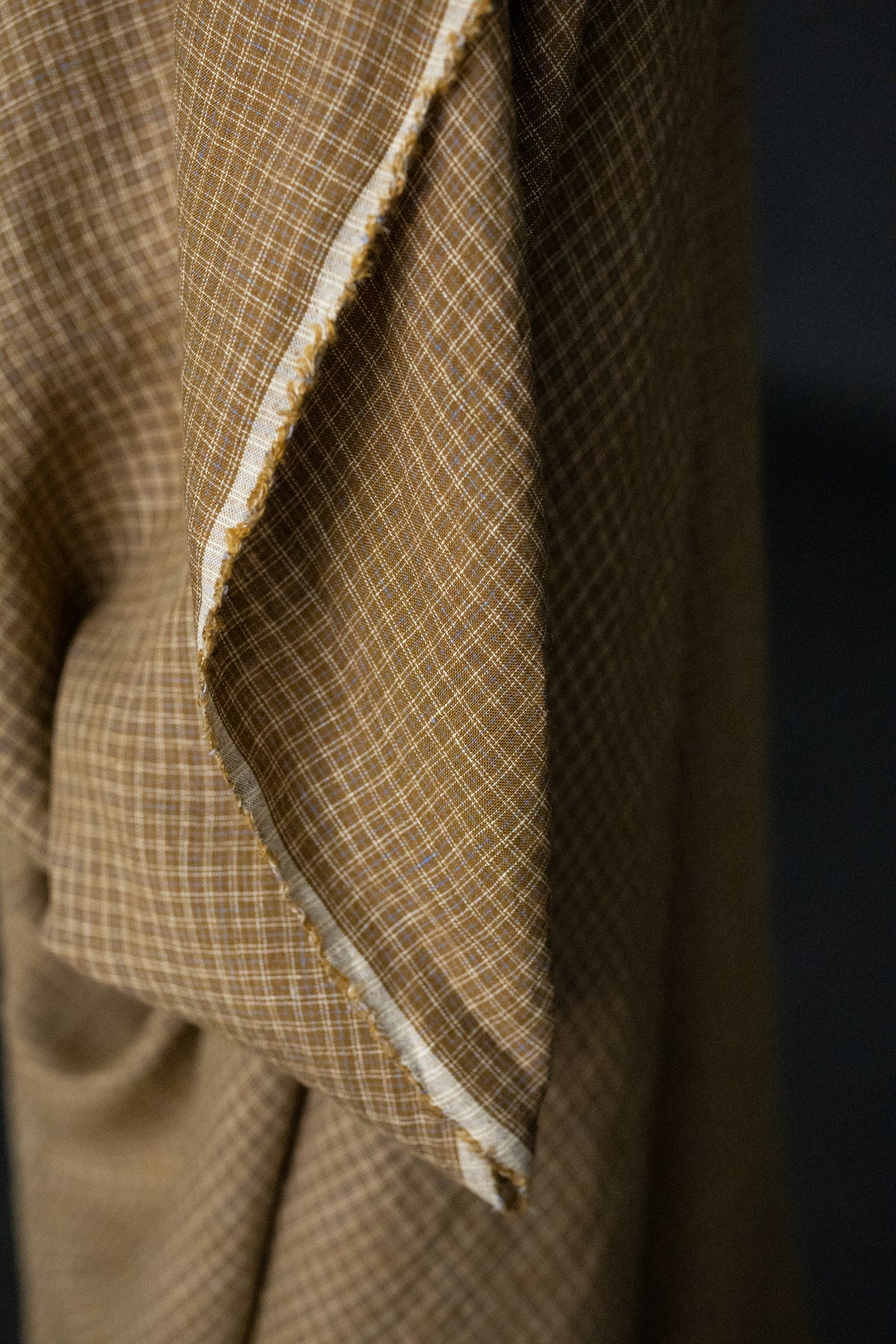 Laundered Linen Peekaboo Cushion Cover - Hampton Stripe/Peanut Brittle