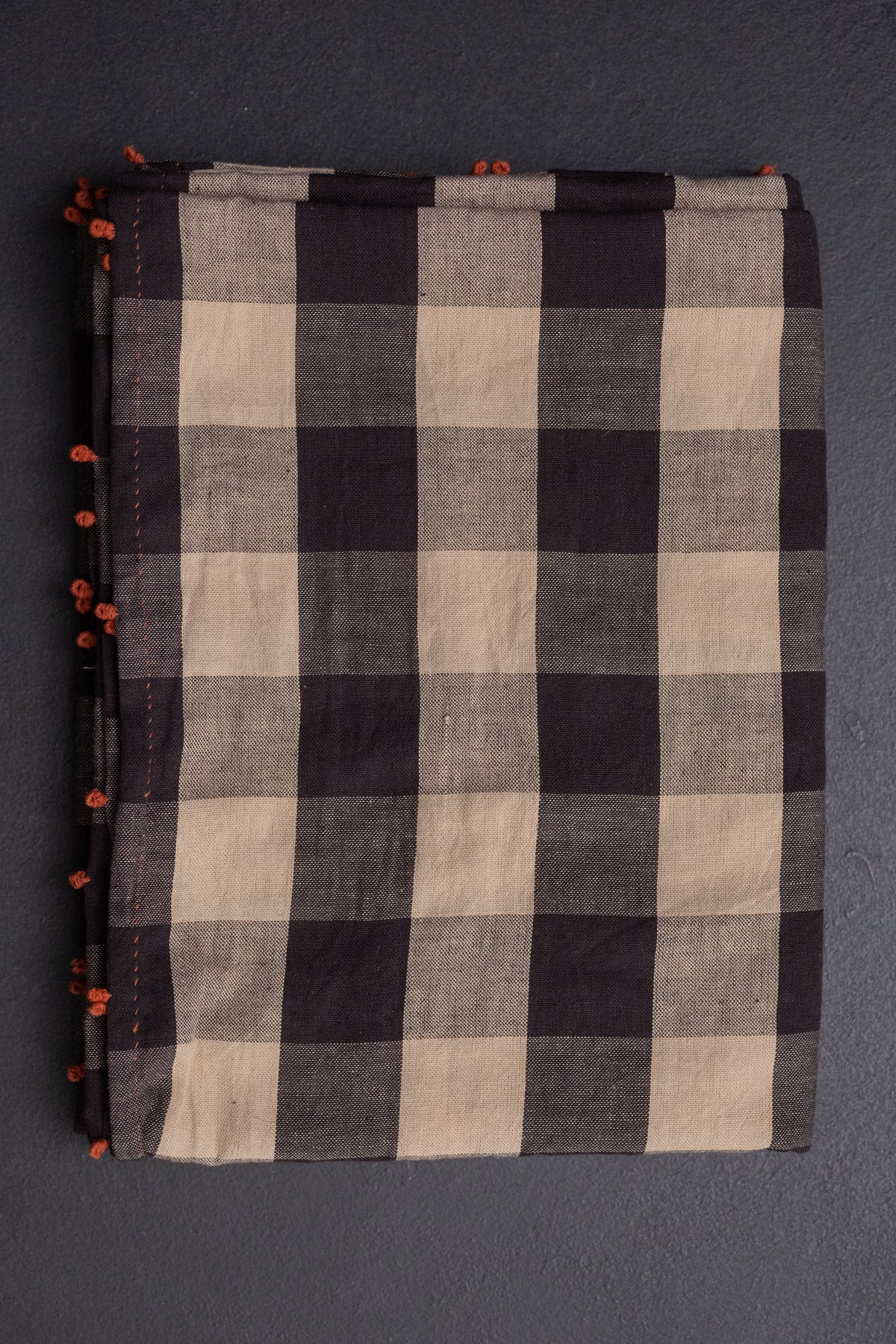Handwoven & Handstitched Kala Cotton Tablecloth - Coffee Creme