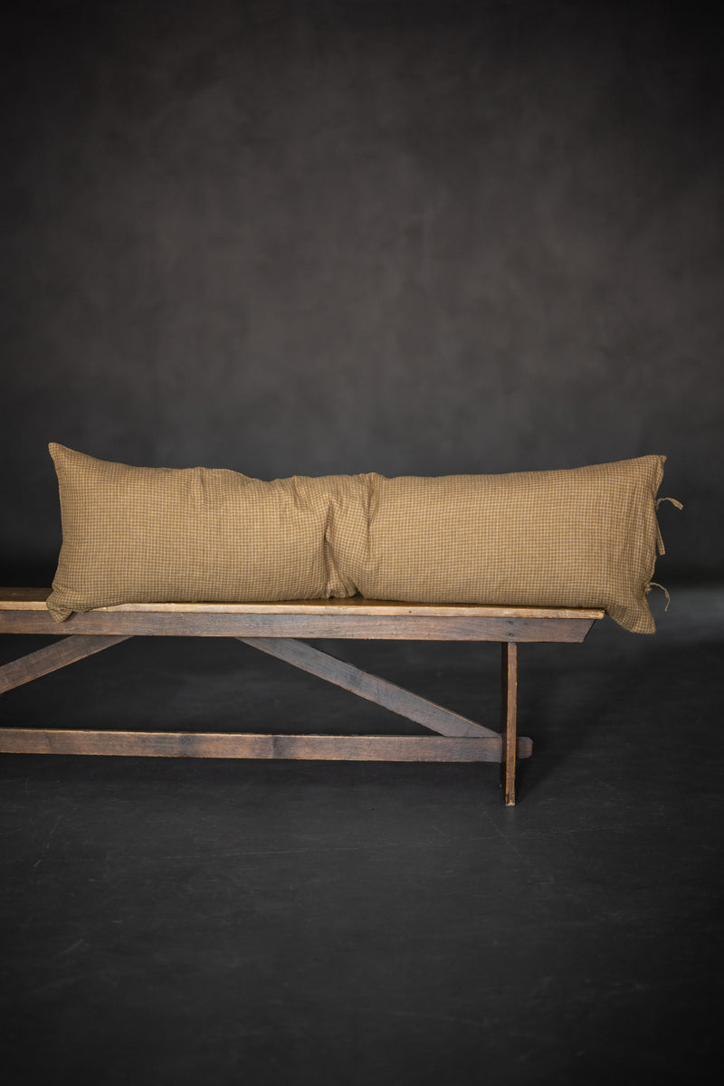 Laundered Linen Tie Pillowcase Extra Long - Peanut Brittle