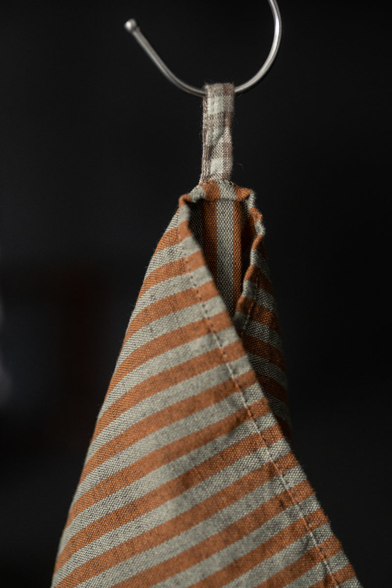 Laundered Linen/Cotton Tea Towel - Dalloway Stripe