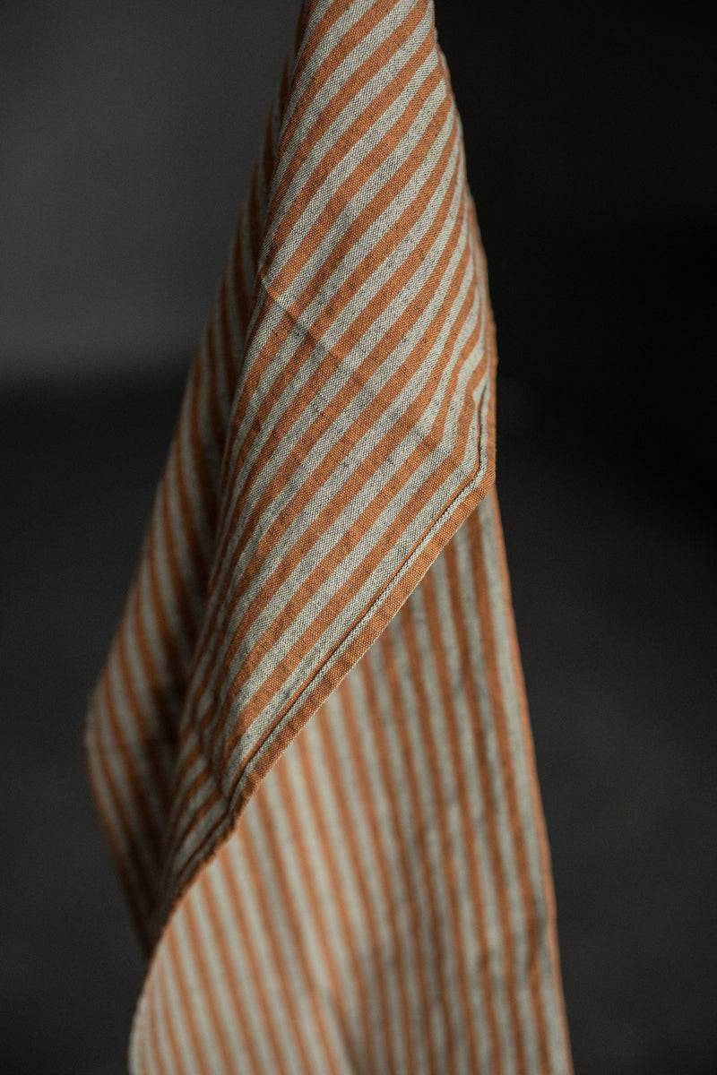 Laundered Linen/Cotton Tea Towel - Dalloway Stripe