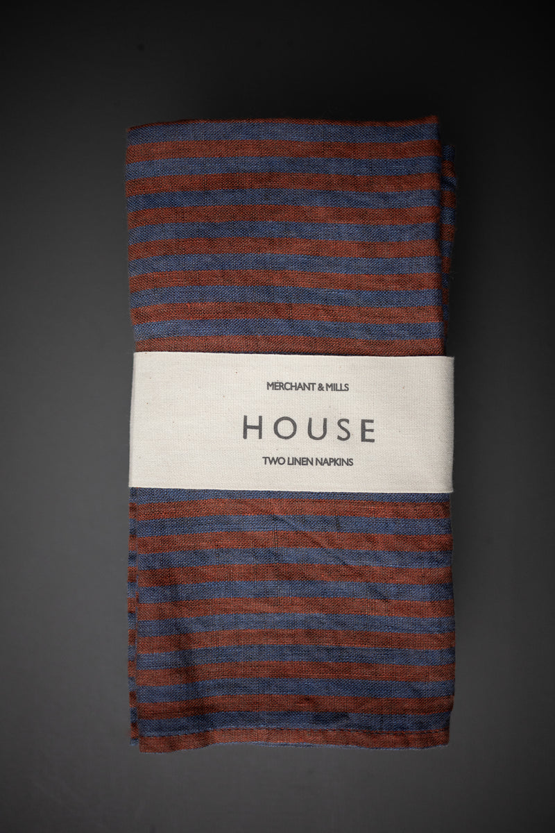 Laundered Linen Napkin Set of Two -  Homely Stripe