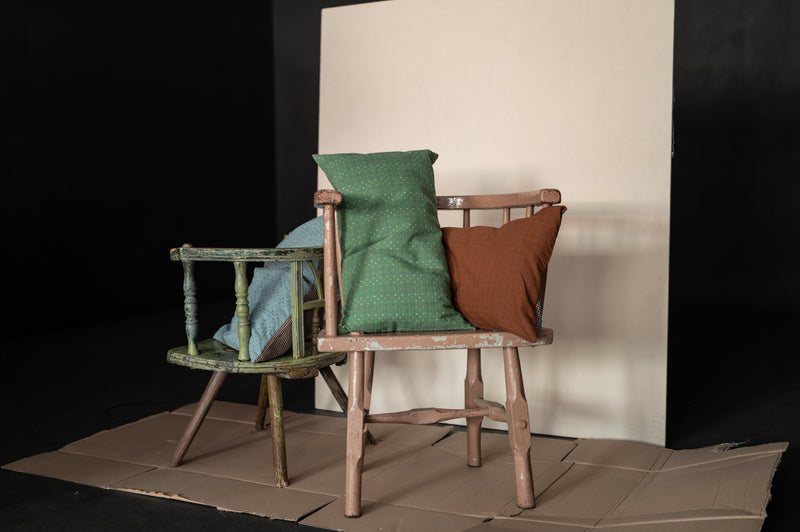 Rectangular Cushion -  Green Bobbette/Cardamom Gingham