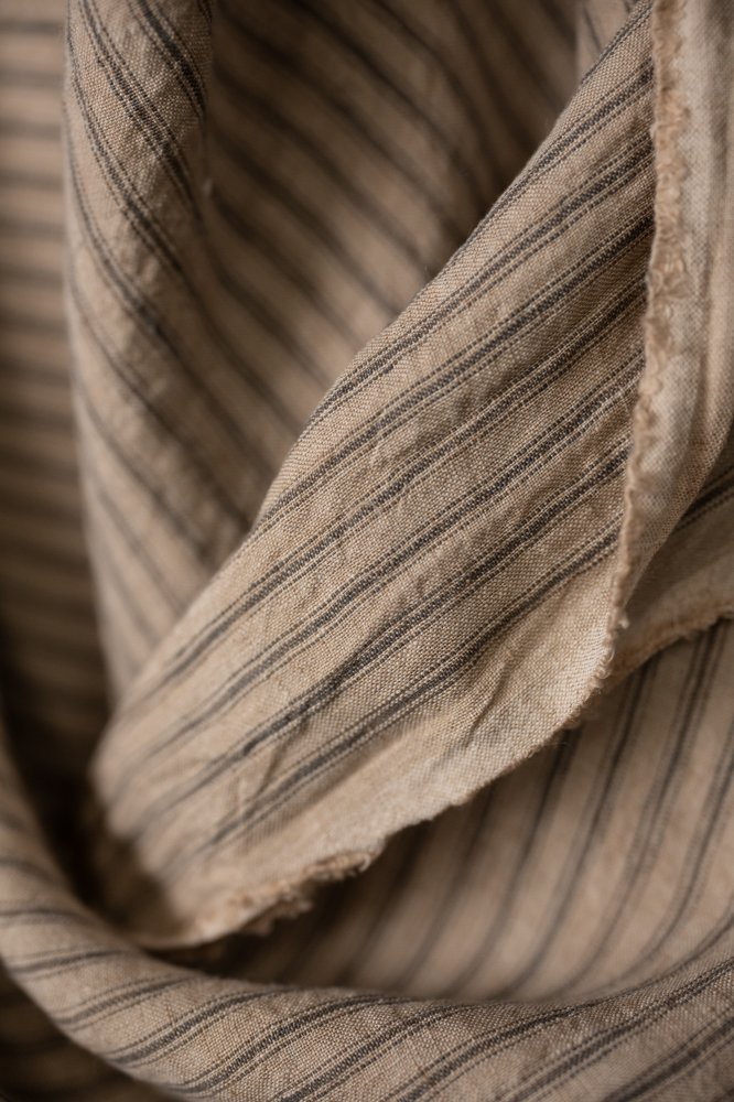 stripy linen pillowcase bedlinen