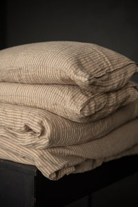 stripy linen pillowcase bedlinen