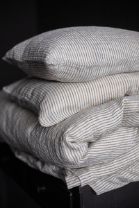stripy linen pillowcase bedlinen