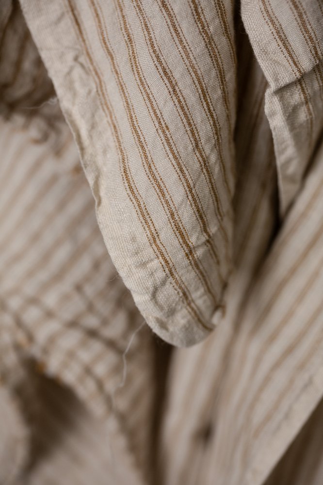 stripy linen pillowcase bedlinen