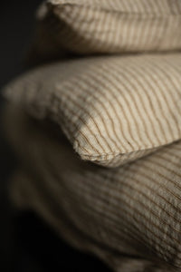 stripy linen pillowcase bedlinen