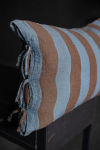 Laundered Linen Tie Pillowcase - Gardener Stripe