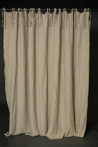 Laundered Linen Curtain Extra Wide With Tie Tops - Dixter
