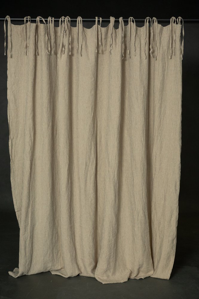 Laundered Linen Curtain Extra Wide With Tie Tops - Dixter
