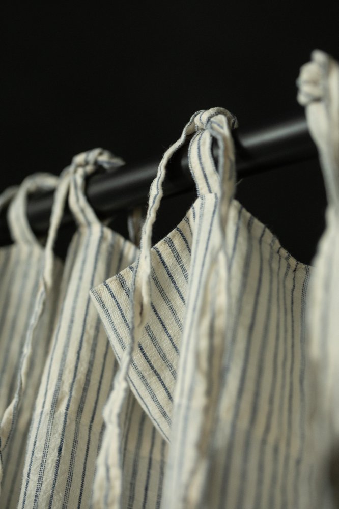 Laundered Linen Curtain Extra Wide With Tie Tops - Nantucket
