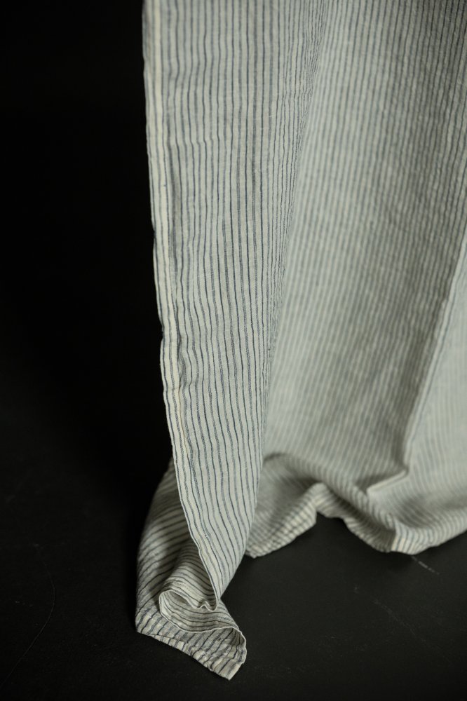 Laundered Linen Curtain Extra Wide With Tie Tops - Nantucket