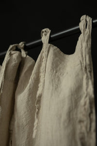 Laundered Linen Curtain Extra Wide With Tie Tops - Natural