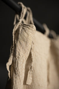 checked extra wide linen curtain