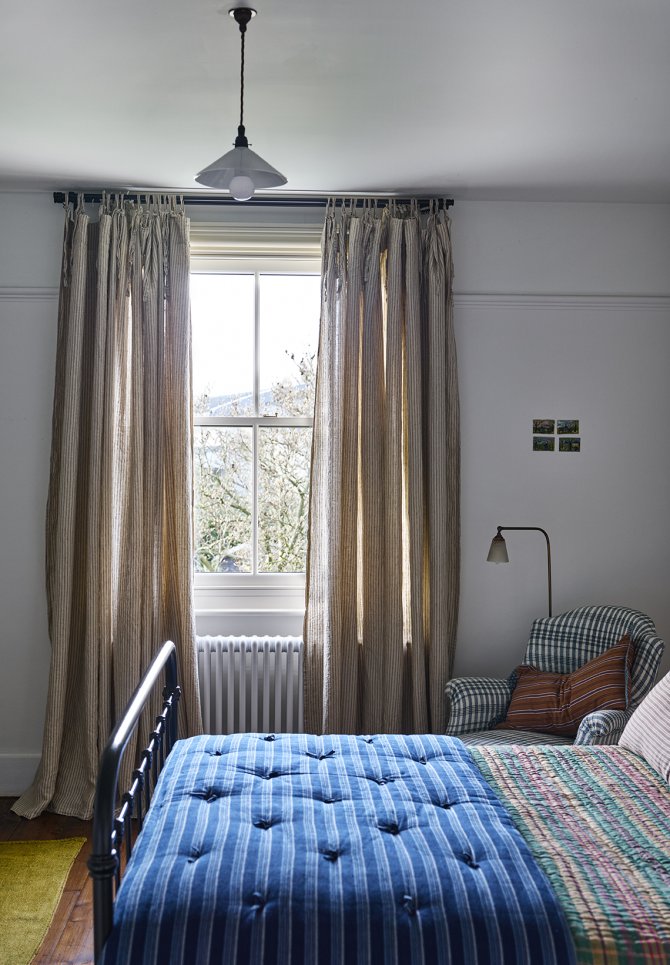 Laundered Linen Curtain Extra Wide With Tie Tops - Saltcote