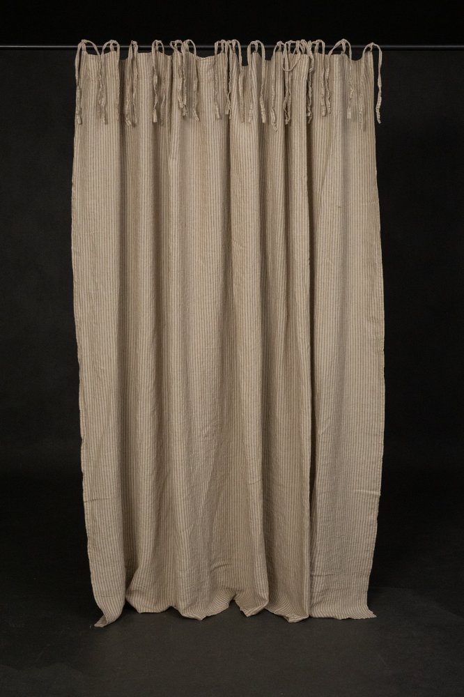 Laundered Linen Curtain Extra Wide With Tie Tops - Saltcote