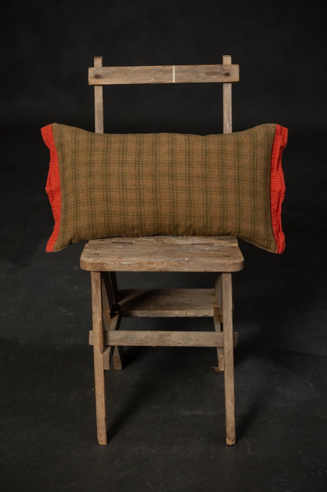 linen check pillow cushion