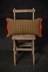 linen check pillow cushion