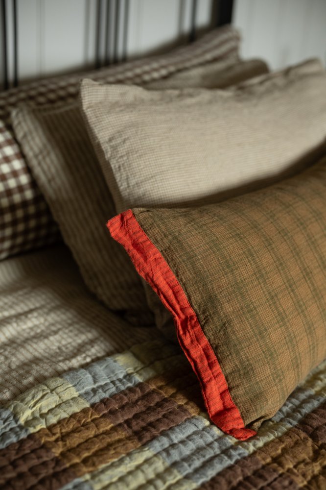 Mish Mash Cushion - Perry Check/Bitter Orange