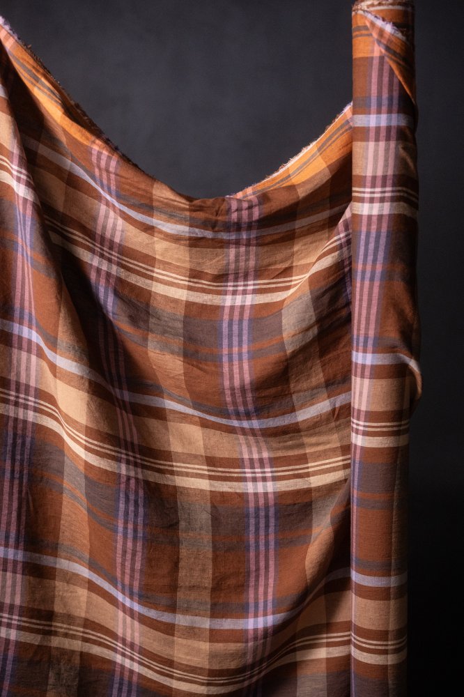 Laundered Linen Kantha Stitched Quilt - Chatou Rust/Oxblood