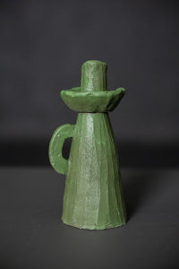 Handbuilt Candlestick - Green