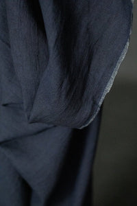 Laundered Linen Napkin Set of Two - Blue Black