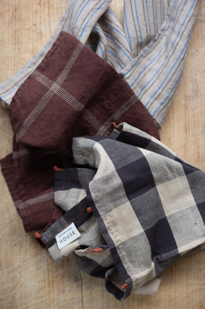 Handwoven & Handstitched Kala Cotton Napkin Set of Two - Coffee Creme