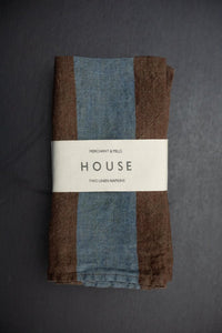 Laundered Linen Napkin Set of Two - Gardener Stripe