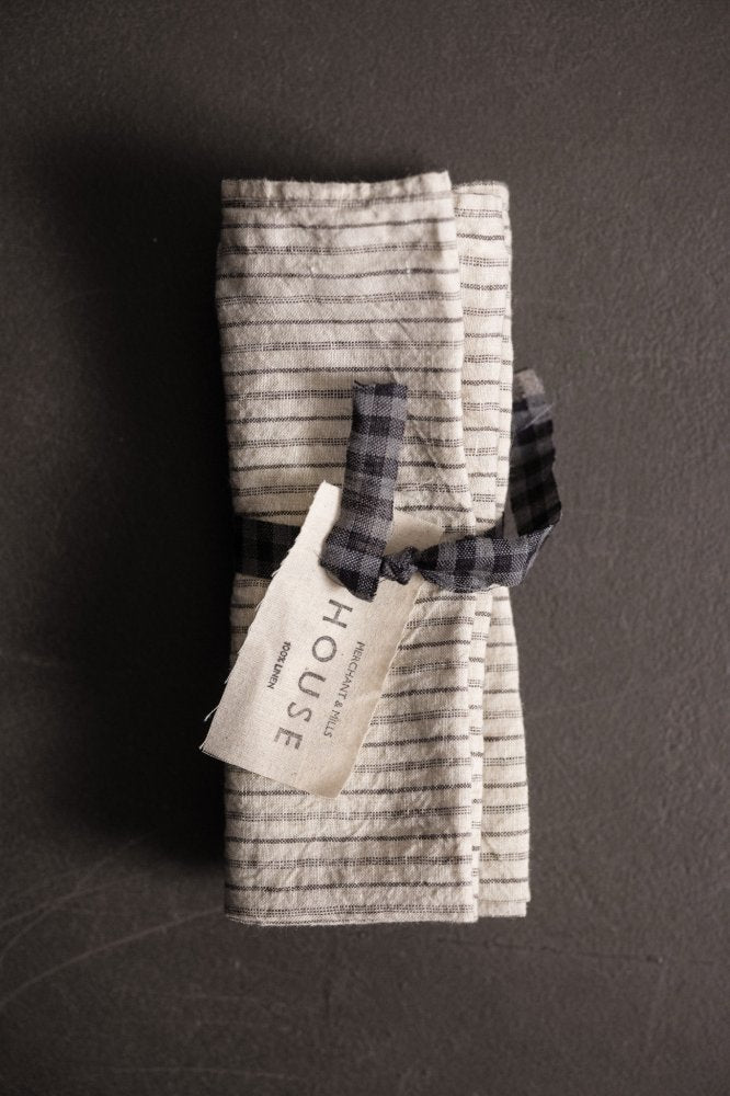 stripy linen fabric napkin