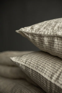 stripy linen pillowcase bedlinen