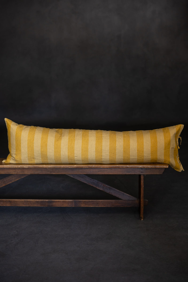 Laundered Linen Tie Pillowcase Extra Long - Norfolk Sands