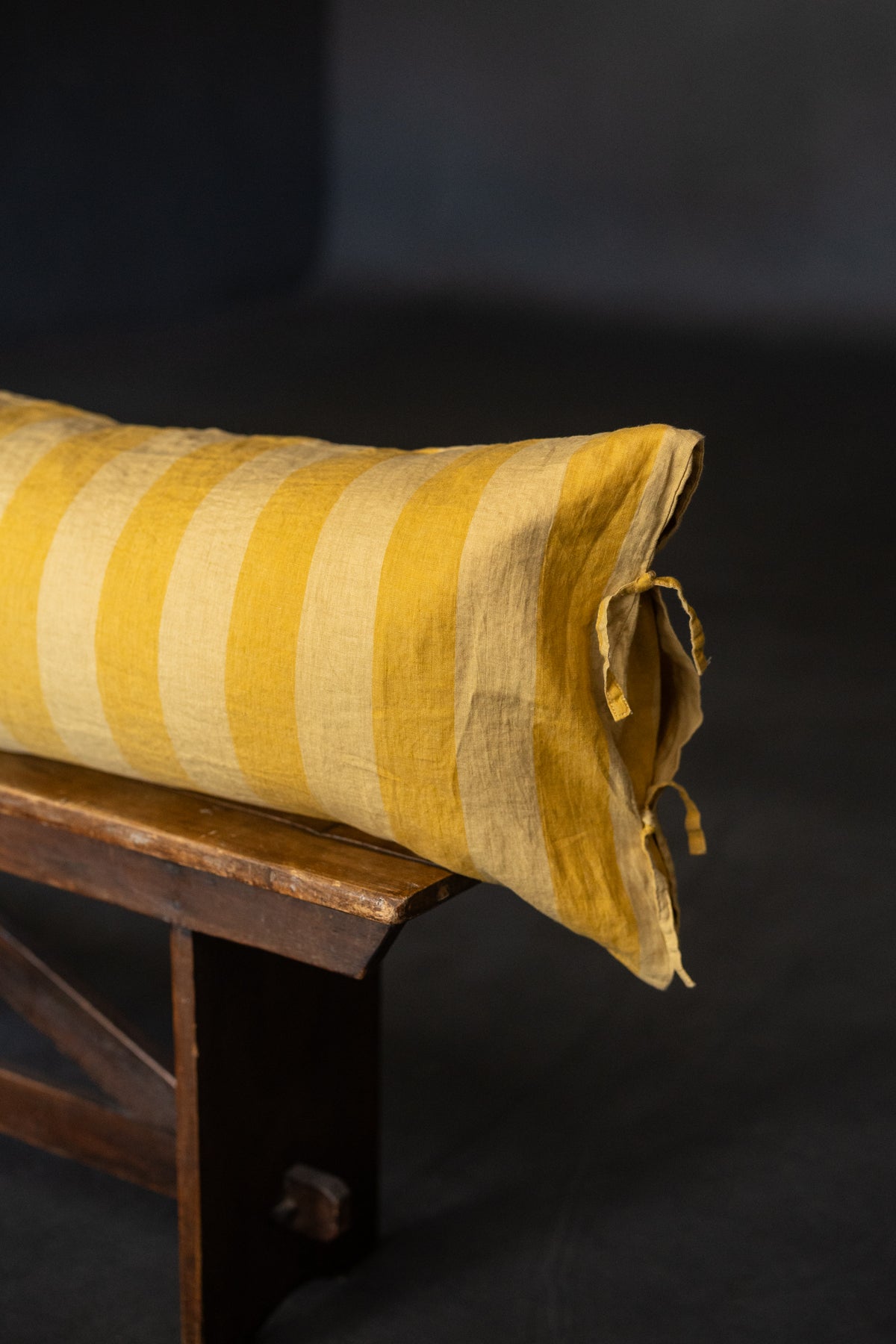 Laundered Linen Tie Pillowcase Extra Long - Norfolk Sands