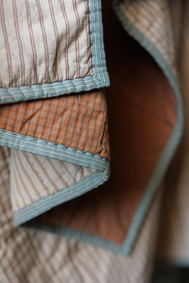 Cotton/Linen Windowpane Quilt - Dusky Daya
