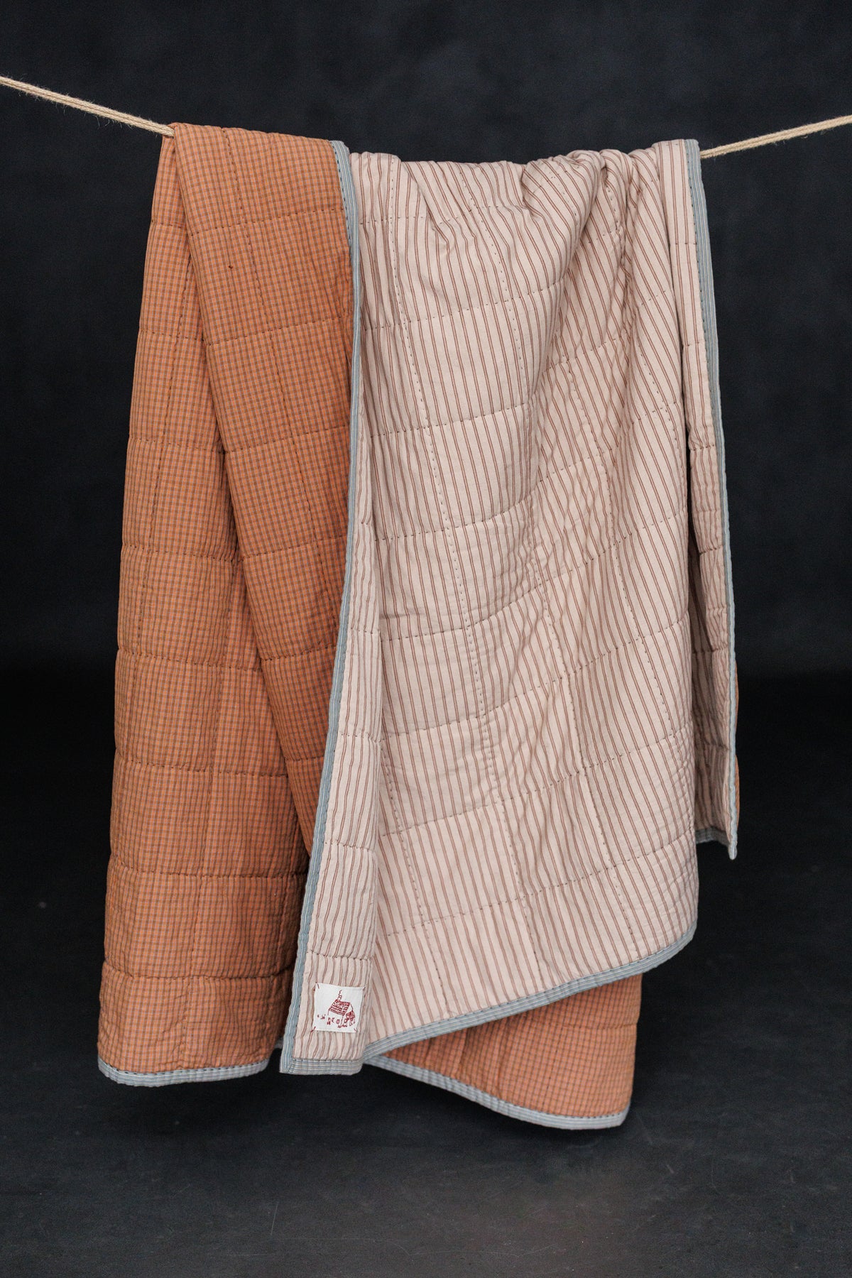 Cotton/Linen Windowpane Quilt - Dusky Daya