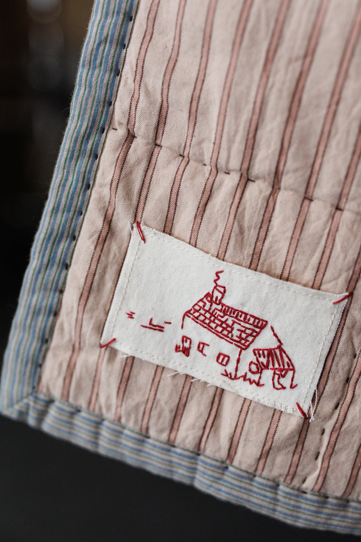 Cotton/Linen Windowpane Quilt - Dusky Daya