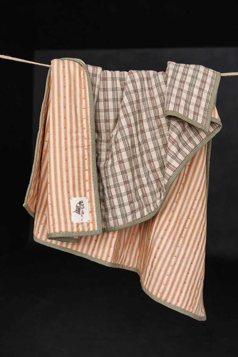 Handloom Cotton Cross Stitched Quilt - Fable Time