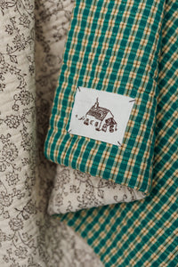 Cotton/Linen Kantha Stitched Quilt - Walled Garden