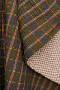 Handloom Cotton Kantha Stitched Quilt - Misty Green