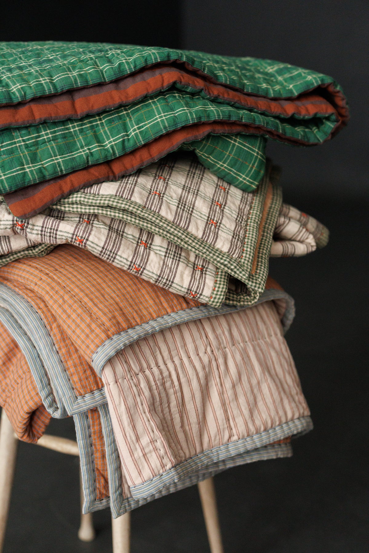 Cotton/Linen Windowpane Quilt - Dusky Daya