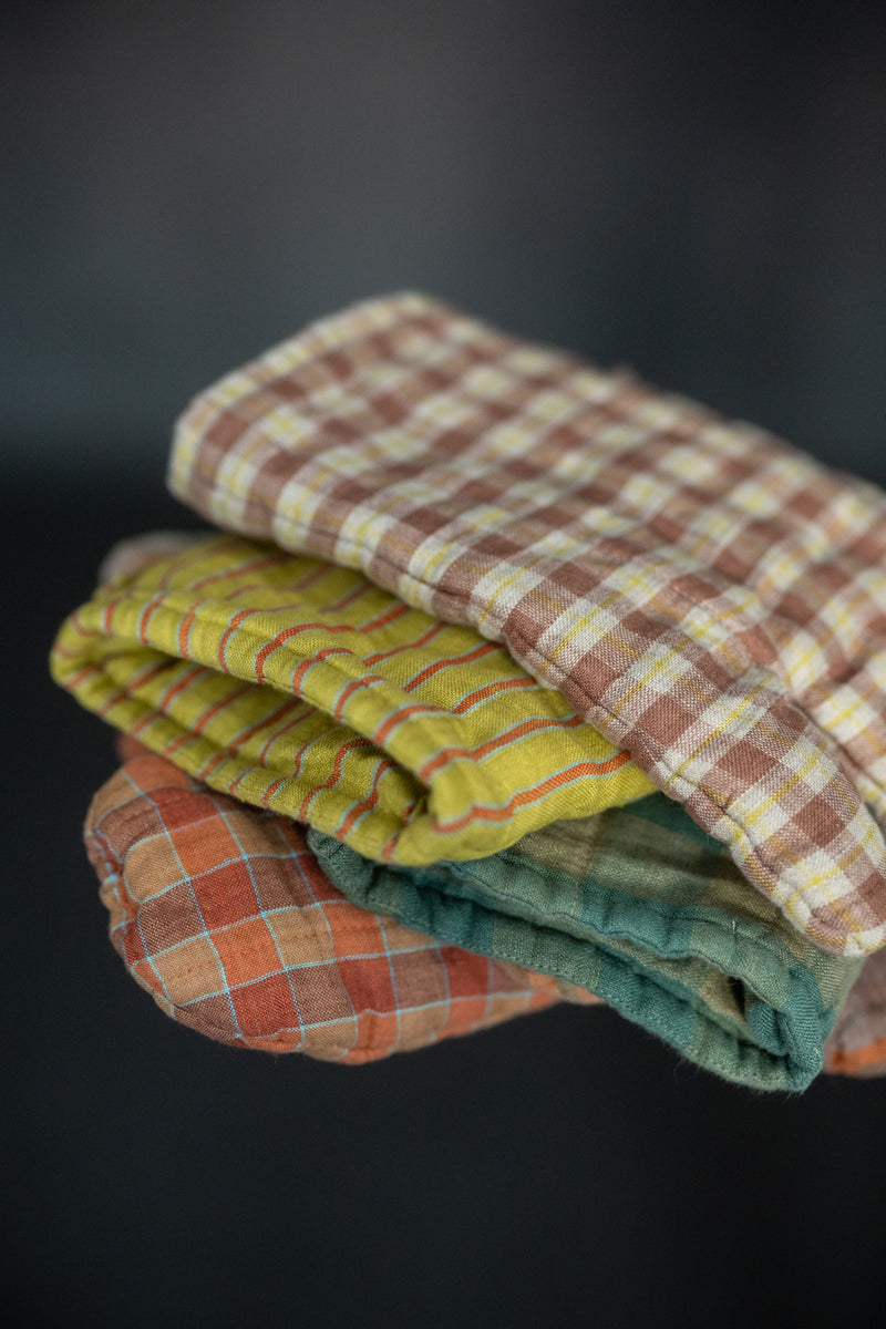 Laundered Linen Oven Glove - Patisserie Stripe